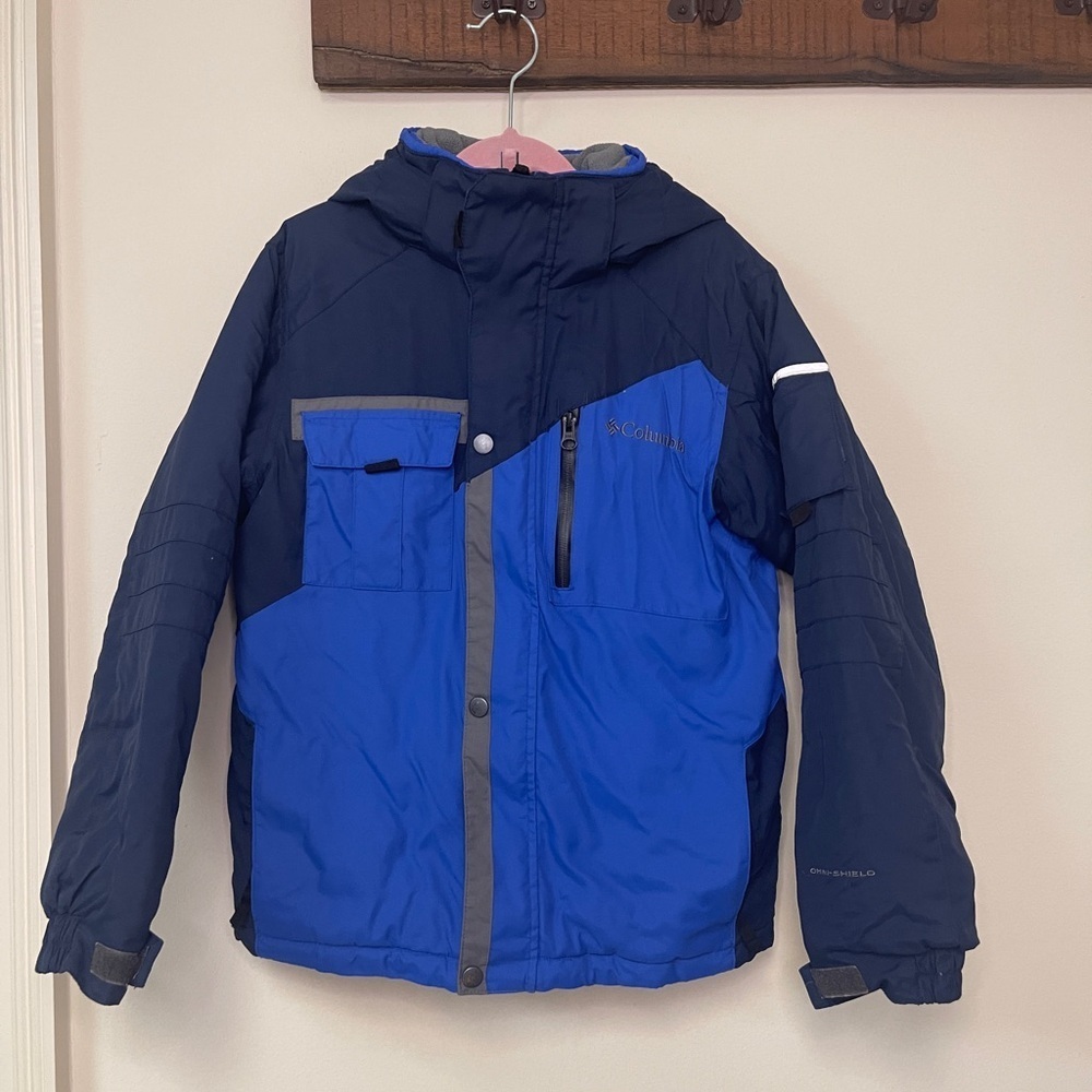 Columbia: Kids Blue / Gray Heavy Snow Coat, Size 10/12